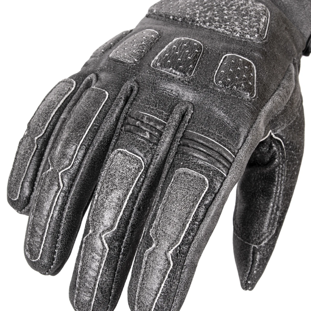Kožené moto rukavice W-TEC Whacker Farba šedá, · záber 2