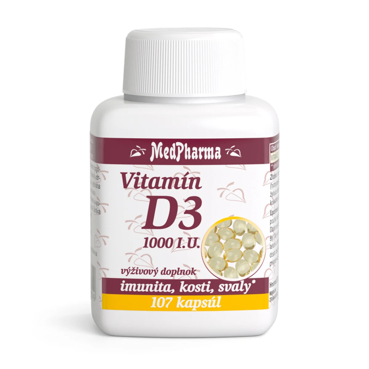 MEDPHARMA Vitamín D3 1000 i.u. 107 kapsúl · záber 1