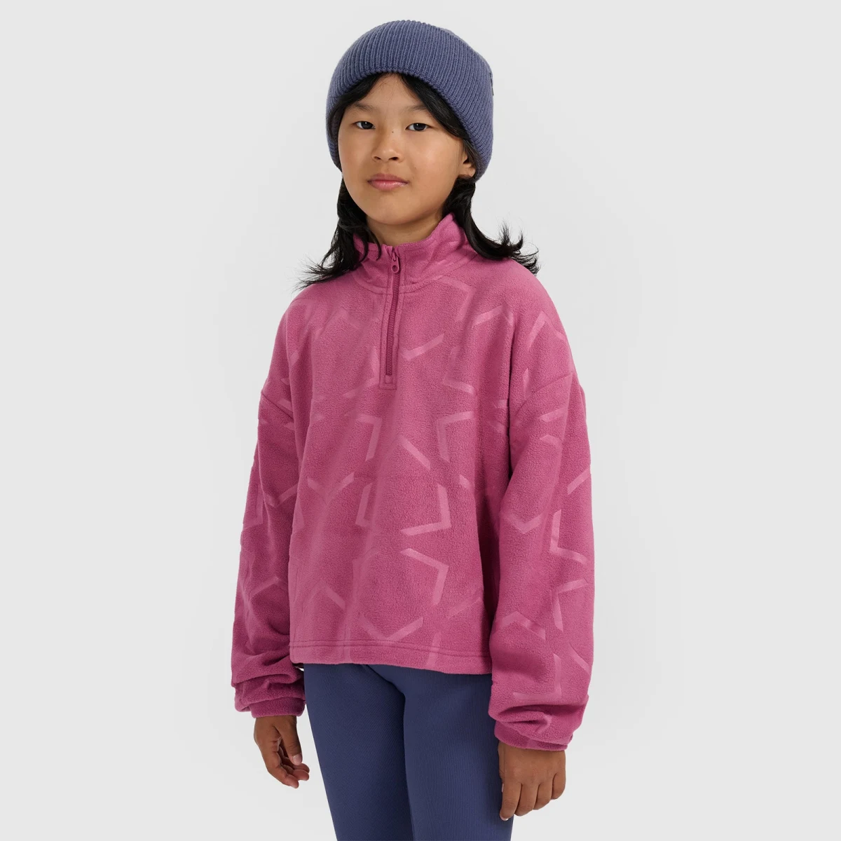 Dívčí oversize fleece se stojáčkem - fialový · záber 1