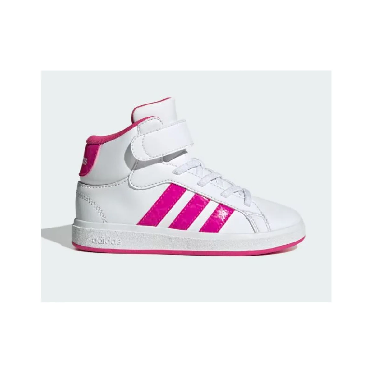 Dievčenská rekreačná obuv ADIDAS Grand Court Mid K cloud white shock pink grey two · záber 2