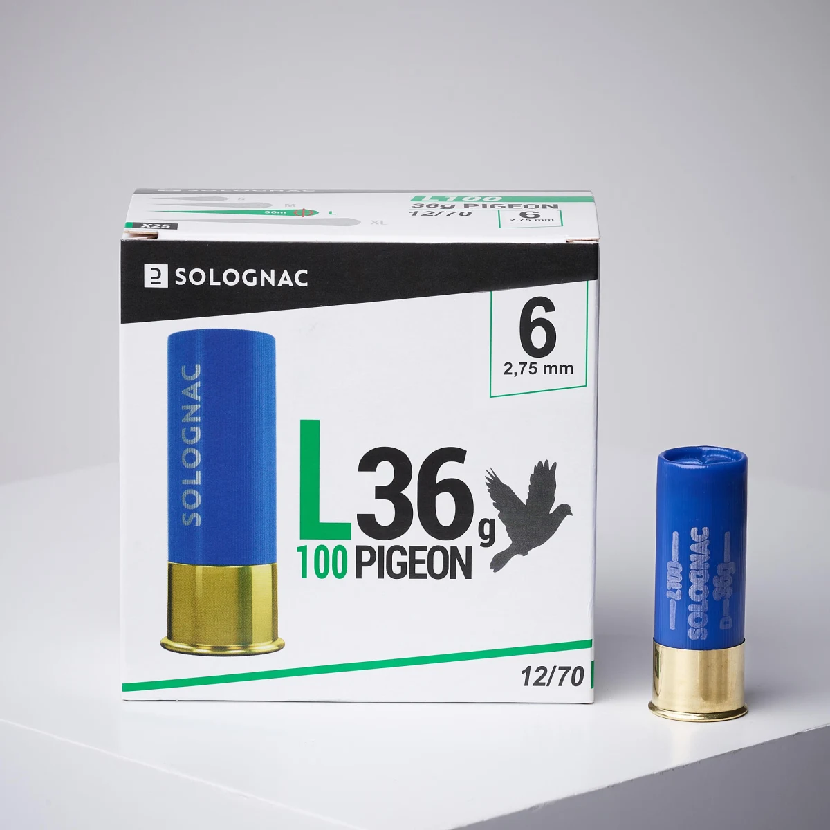 SOLOGNAC Náboje L100 36 g na holuby kaliber 12/70 broky č. 6 25 ks N° 6 · záber 1