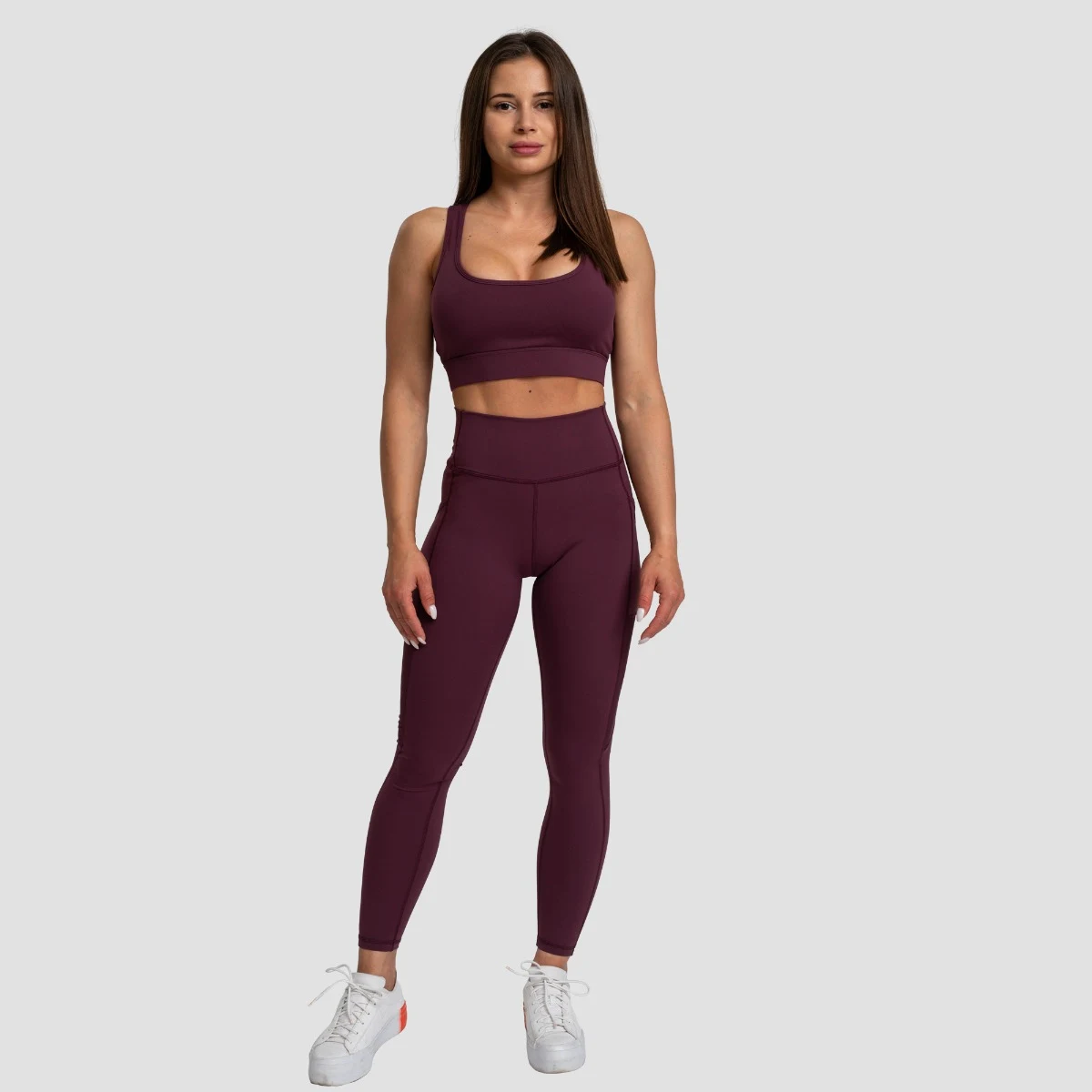 GymBeam Mesh Panel Sport Bra Eggplant - Veličina: XS | Boja: Purpurna | Težina: 0,114 g | Pakiranje: 100 · záber 5