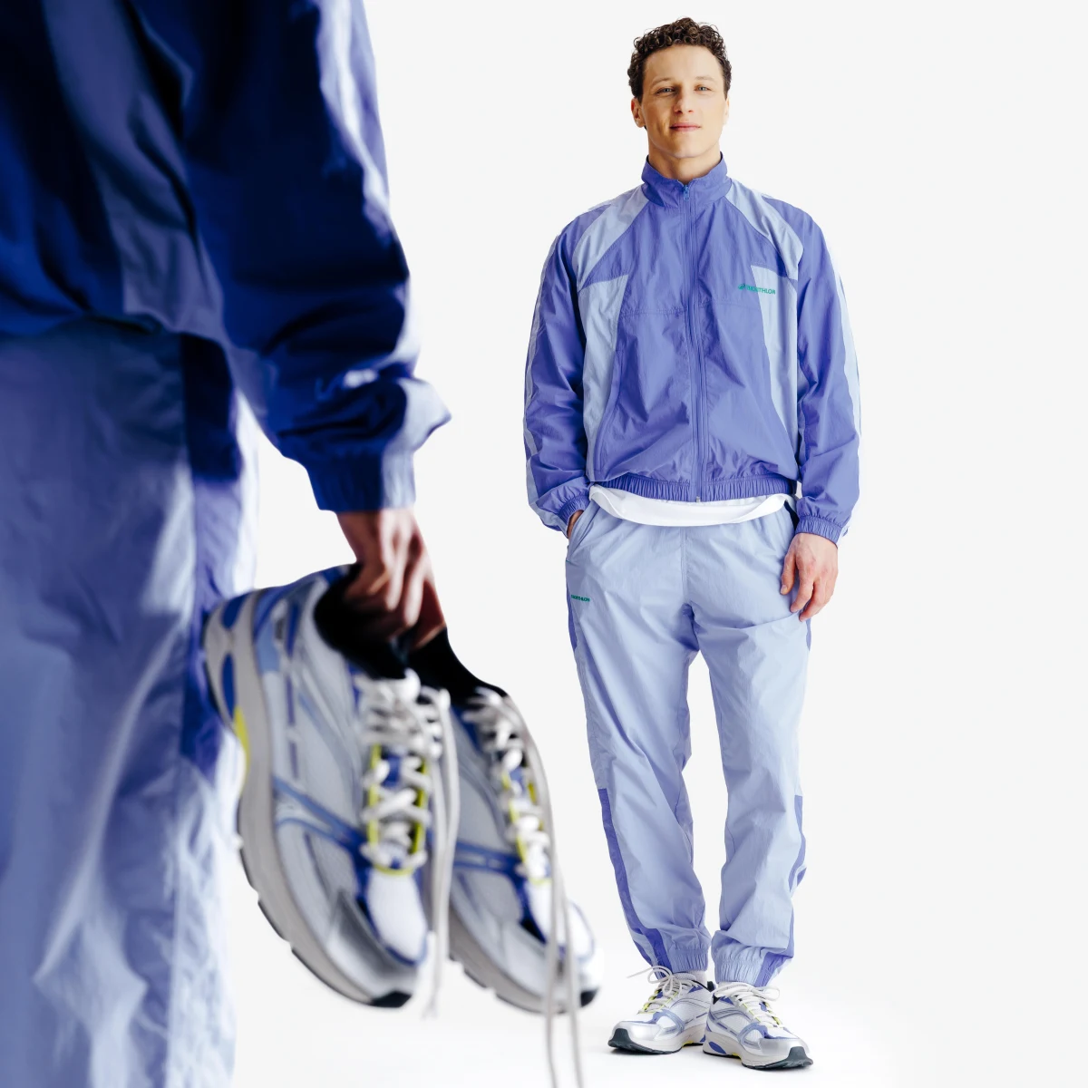 DECATHLON Unisex teplákové nohavice Yestalgia fialové M(W34 L34) · záber 2
