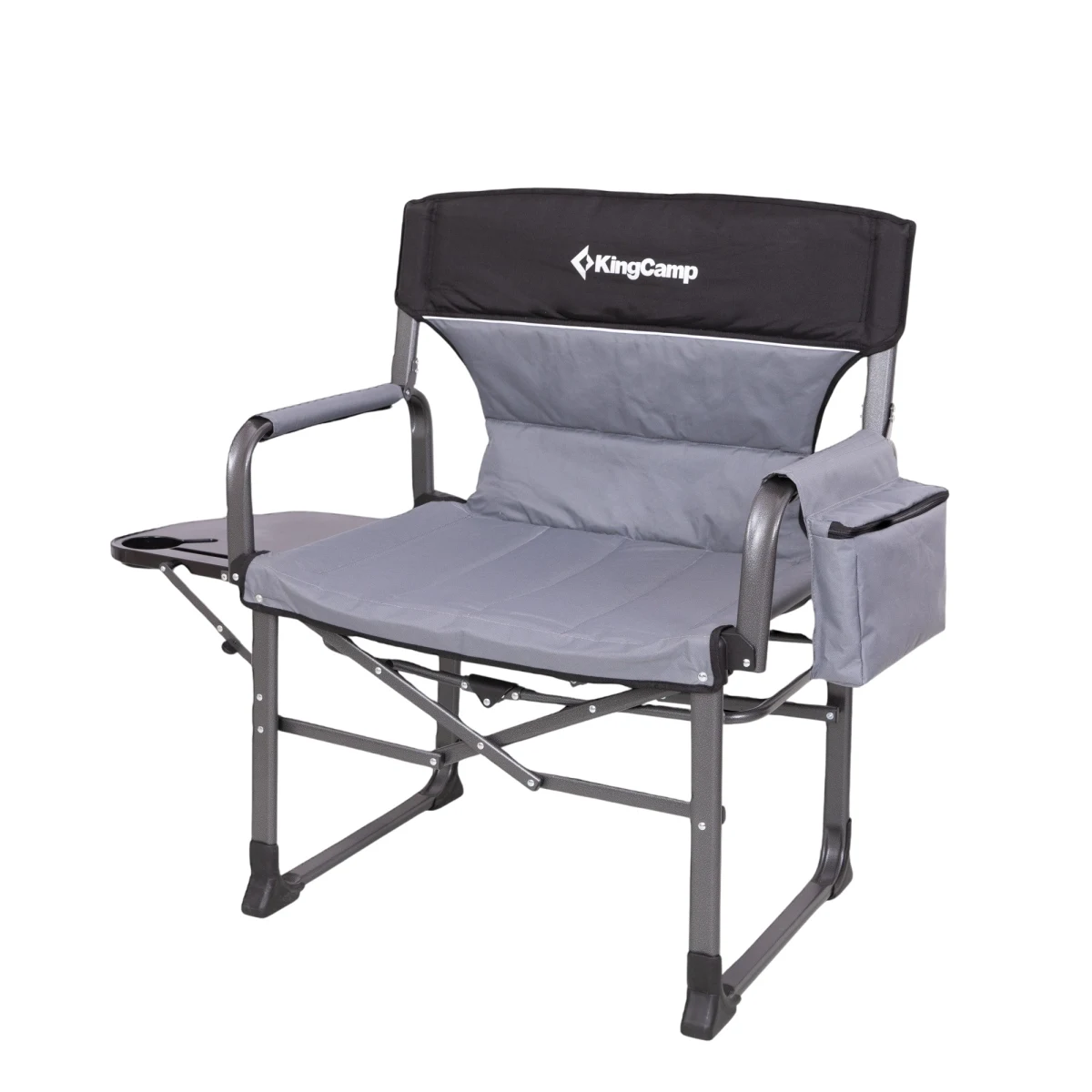 Kempingová skládací židle KING CAMP s opěrkami ASH C10 XXL - černo-šedá · záber 2