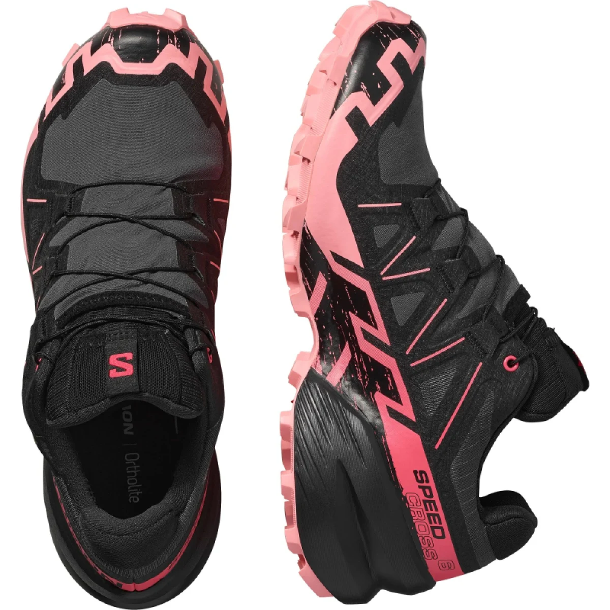 Dámska bežecká trailová obuv SALOMON Speedcross 6 GTX W nine iron black flamingo pink · záber 4