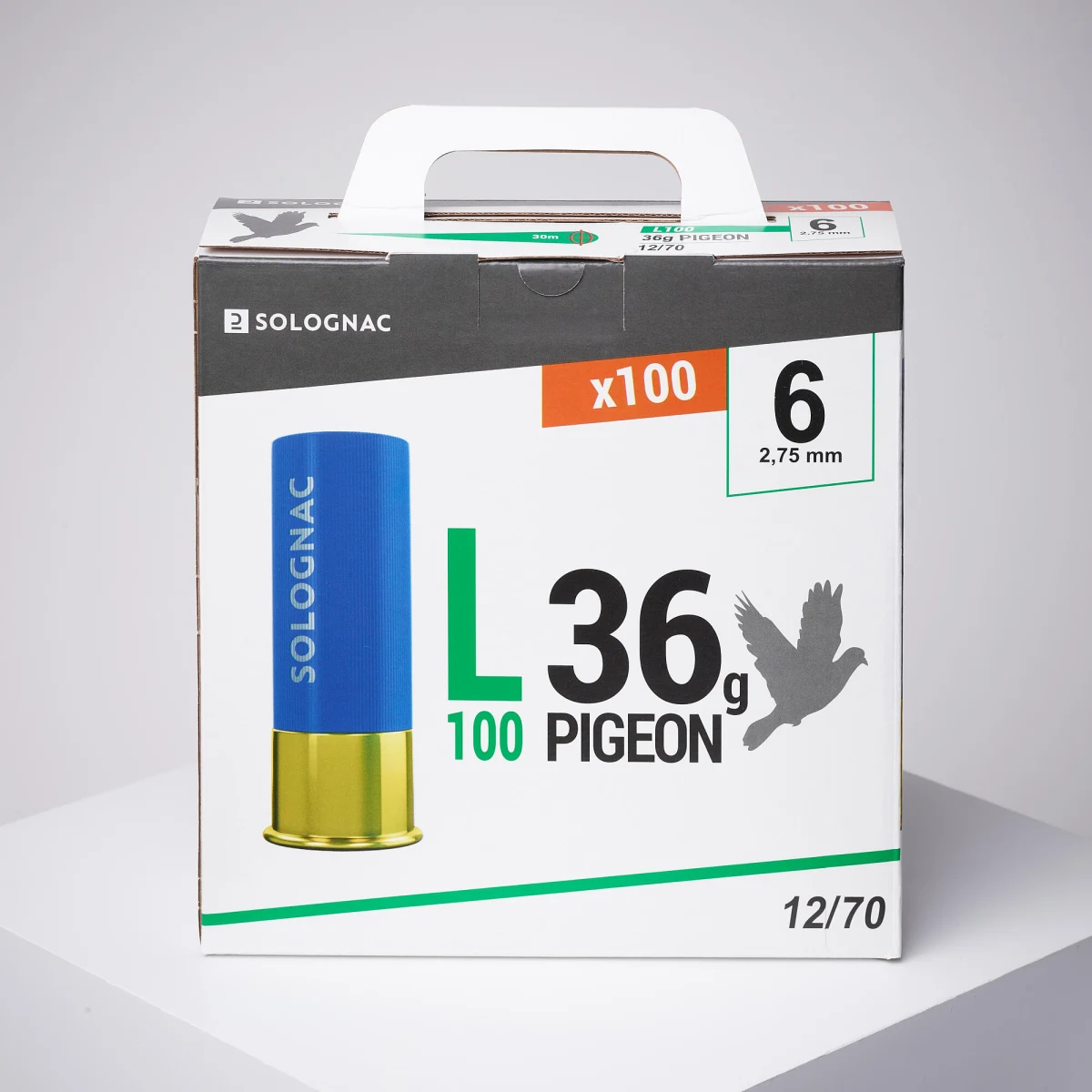 SOLOGNAC Náboje L100 36 g na holuby kaliber 12/70 broky č. 6 25 ks N° 6 · záber 2