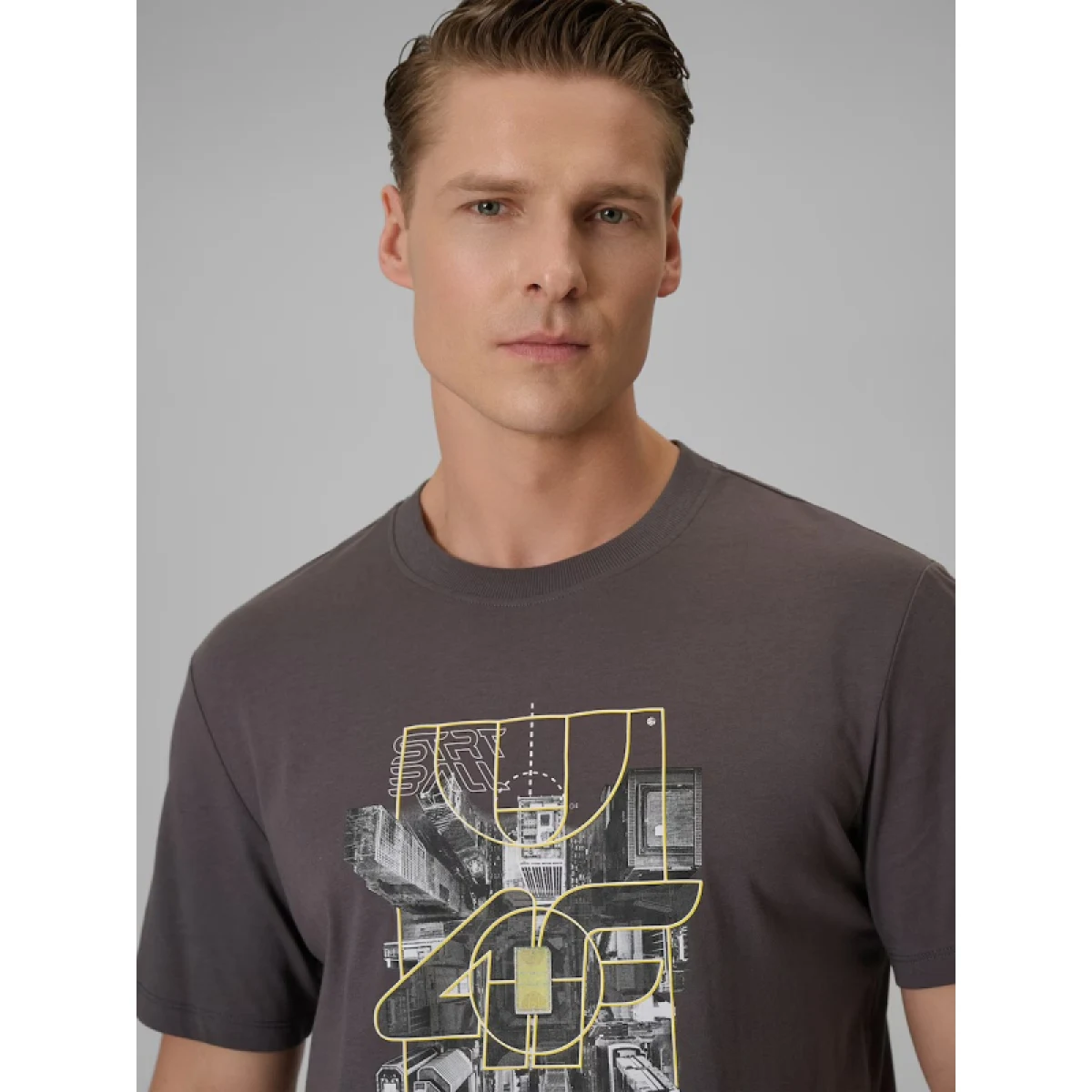 Pánské tričko s krátkým rukávem 4F TSHIRT M2664-24S-MIDDLE GREY · záber 5