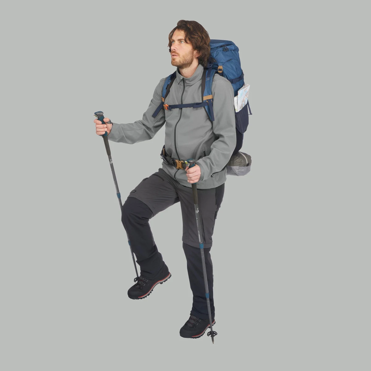 FORCLAZ Pánska turistická softshellová bunda Trek 100 Windwarm hrejivá a vetruvzdorná L · záber 1