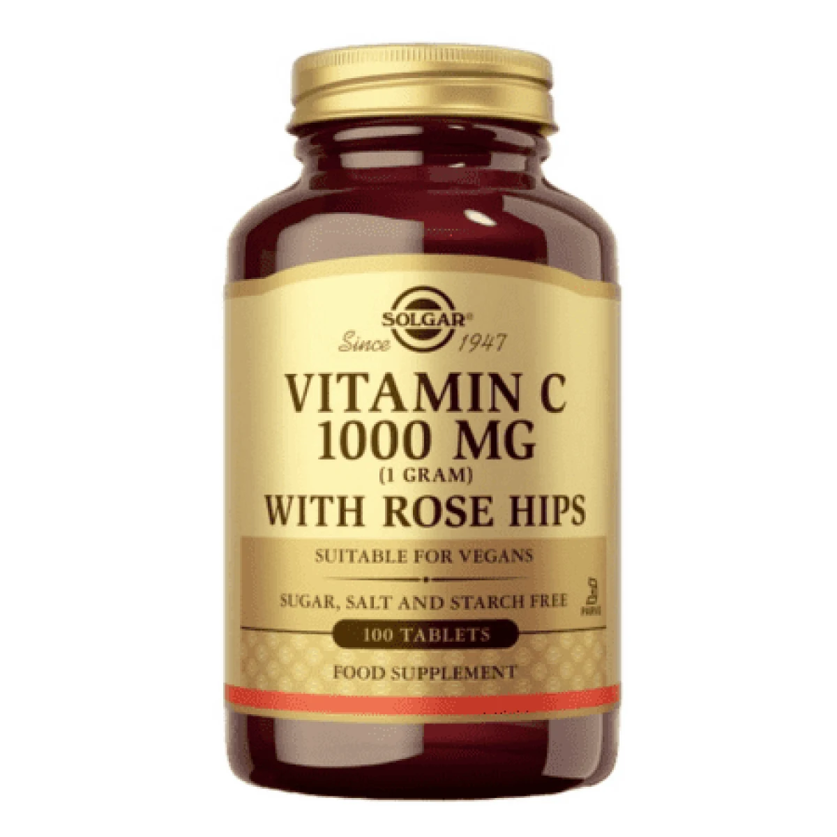 SOLGAR Vitamin C 1000 mg so šípkami 100 tabliet · záber 1
