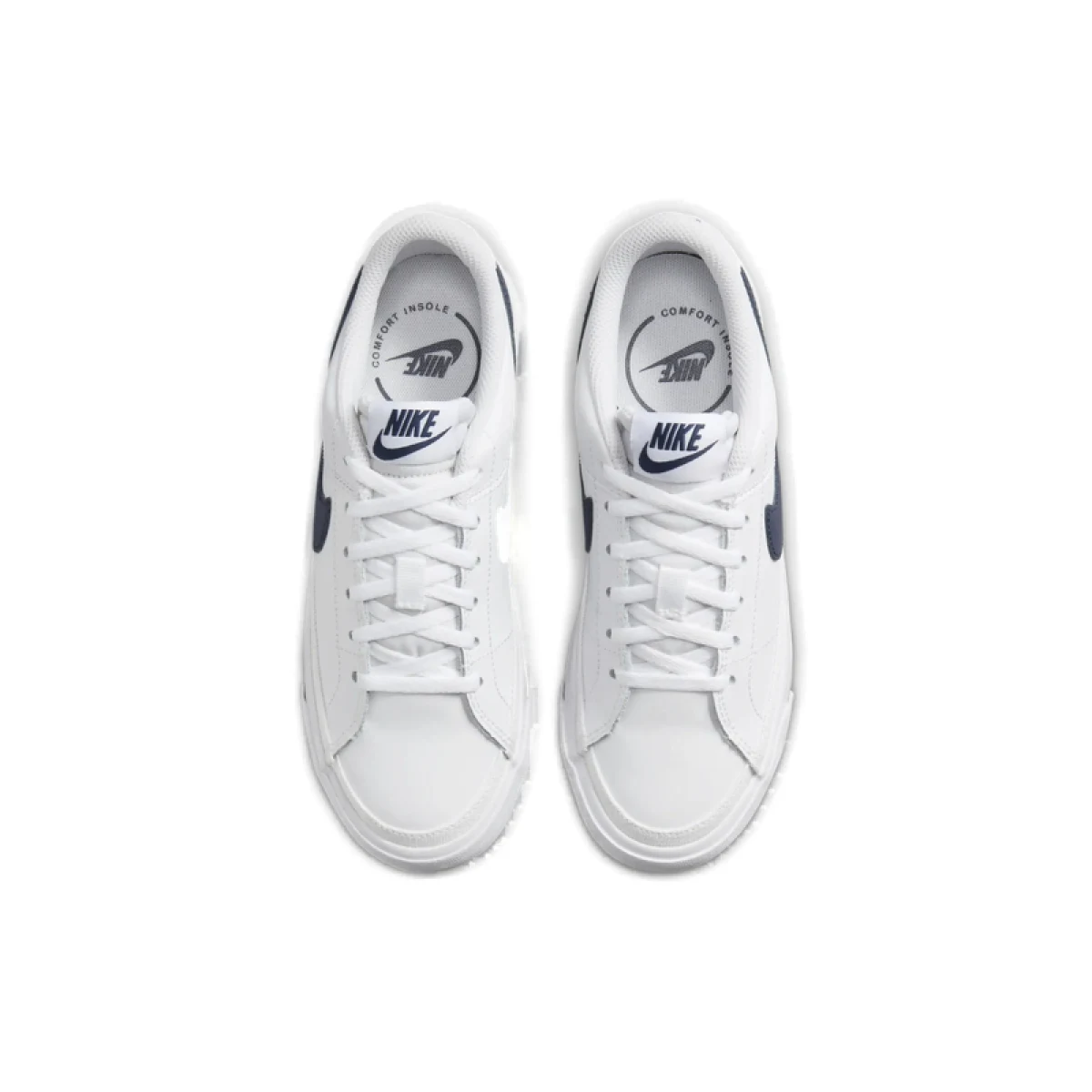 Chlapecká rekreační obuv NIKE Court Legacy white midnight navy · záber 4