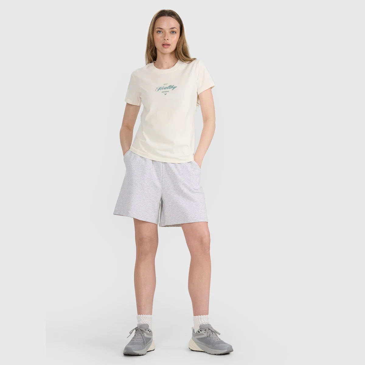 T-shirt regular s potlačou dámsky - biely - Farba: biela · záber 2