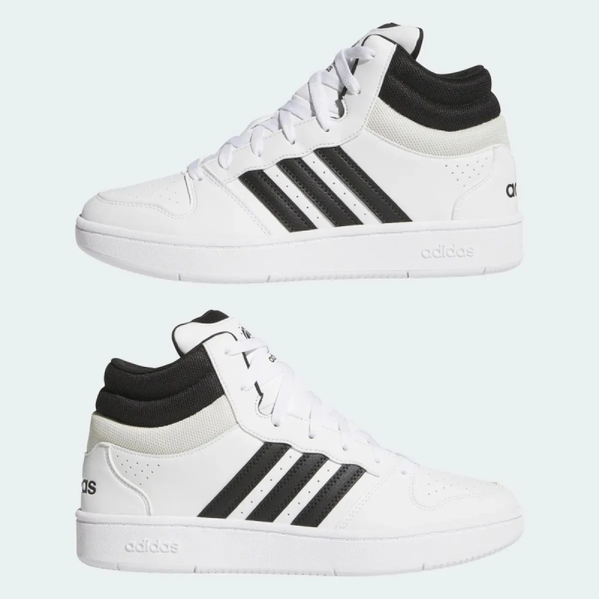 Pánska rekreačná obuv ADIDAS Hoops Mid Classic M cloud white core black orbit grey · záber 4