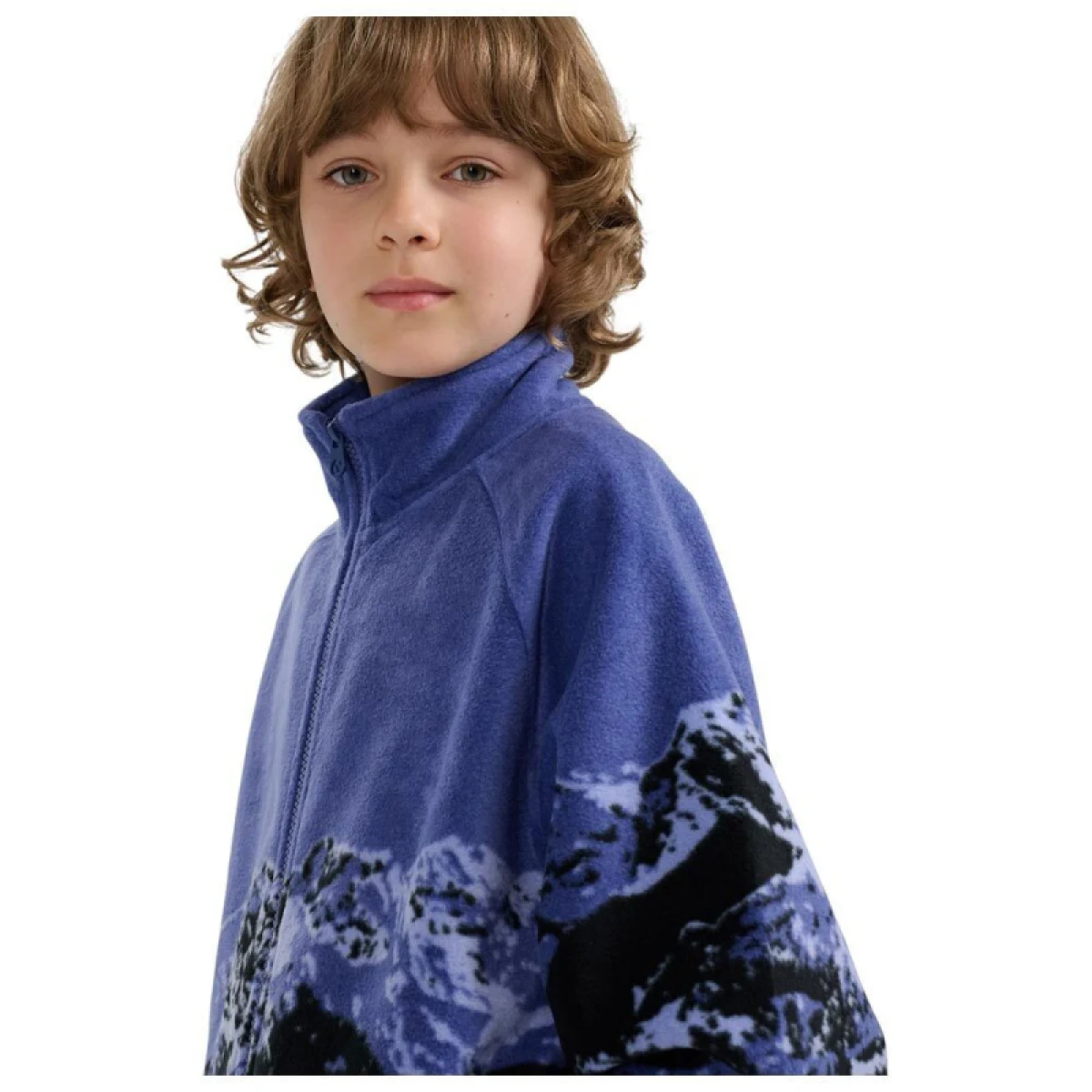 Chlapčenská flisová mikina so zipsom 4F JUNIOR FLEECE M349-4FJWAW25TFLEM349-91A-MULTICOLOUR 1 ALLOVER · záber 2