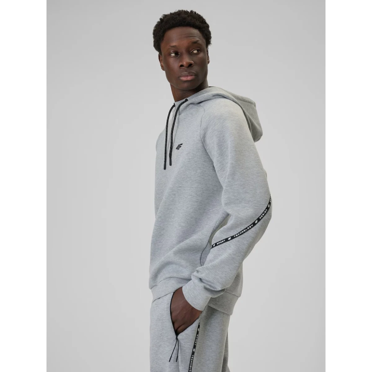 Pánská mikina s kapucí 4F SWEATSHIRT M2238-27M-COLD LIGHT GREY MELANGE · záber 5