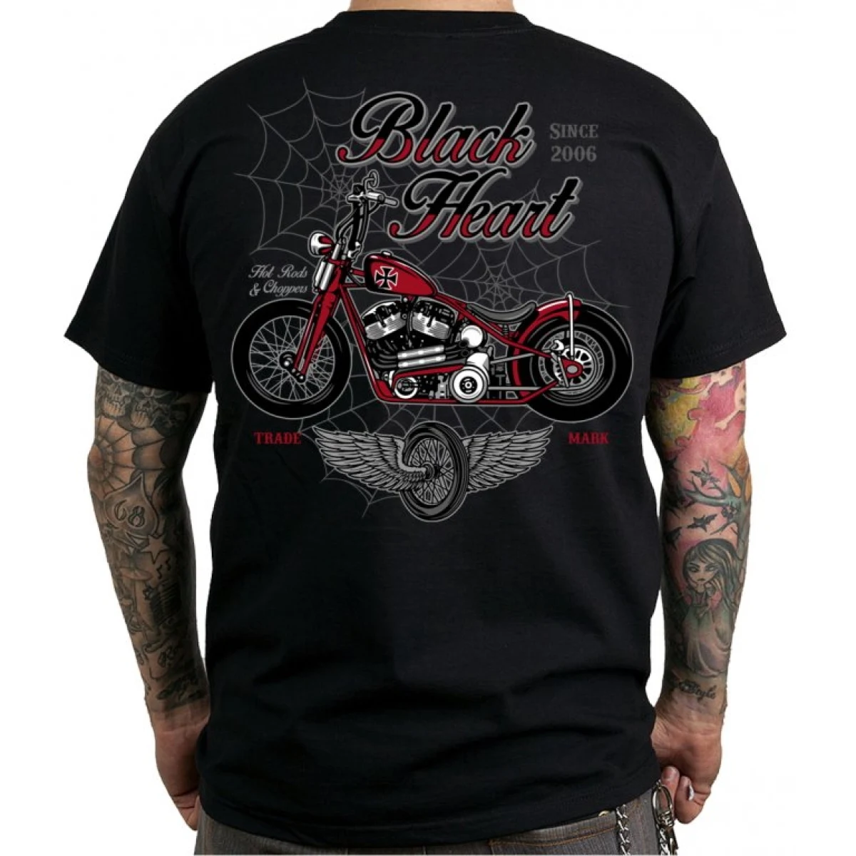 BLACK HEART Red Baron Chopper triko čierna - M · záber 1