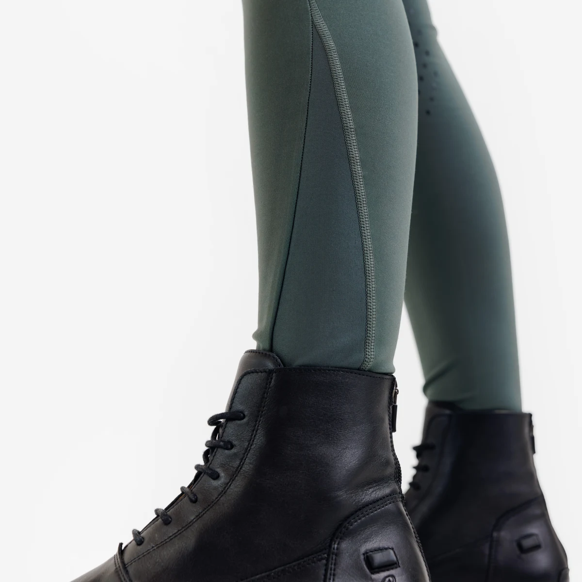 FOUGANZA Dámske jazdecké legíny 500 fullgrip zelené L · záber 2