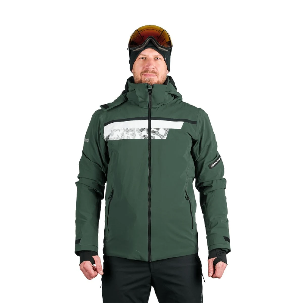 Pánská lyžařská bunda NORTHFINDER VOLOS-550blackdarkgreen · záber 2