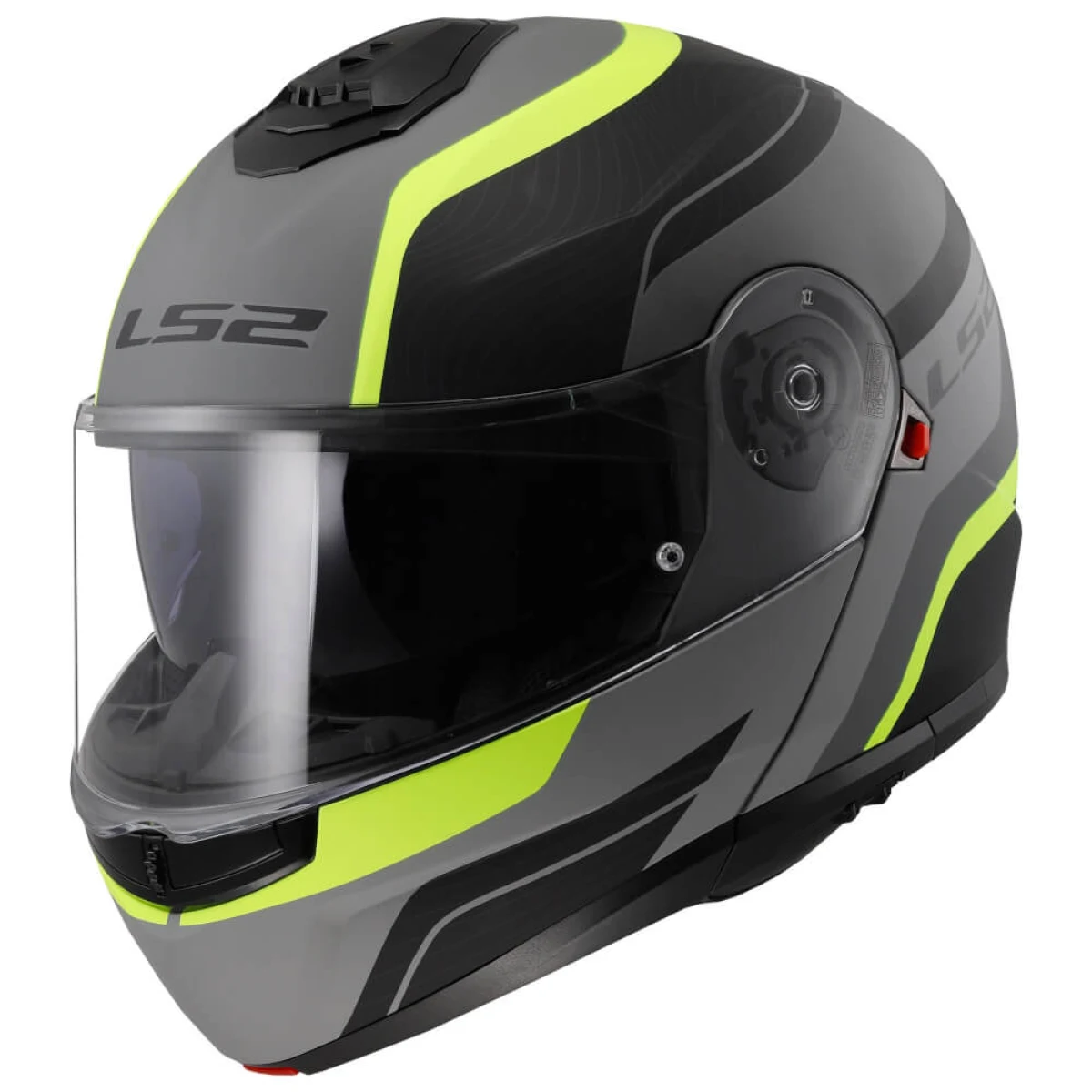 LS2 FF908 Strobe II Matt Black H-V Yellow 3XL (65-66) · záber 1