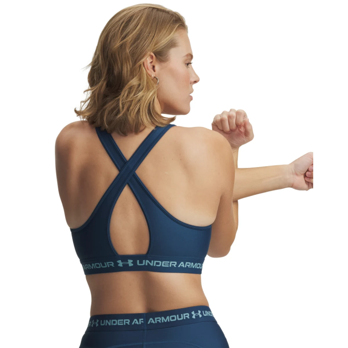 Dámska tréningová športová podprsenka UNDER ARMOUR Crossback Mid Bra-BLU · záber 2