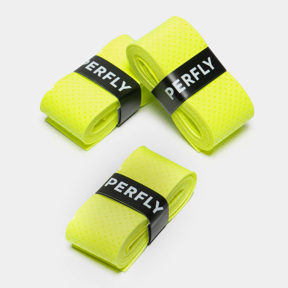 PERFLY Vrchná squashová omotávka Tacky reflexná žltá 3 ks bez · záber 2