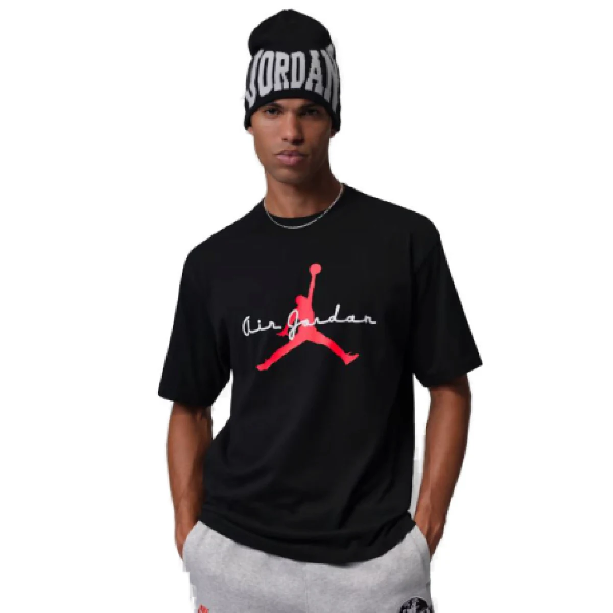 Pánske tričko s krátkym rukávom NIKE Jordan Brooklyn BLACK WHITE INFRARED 23 · záber 1