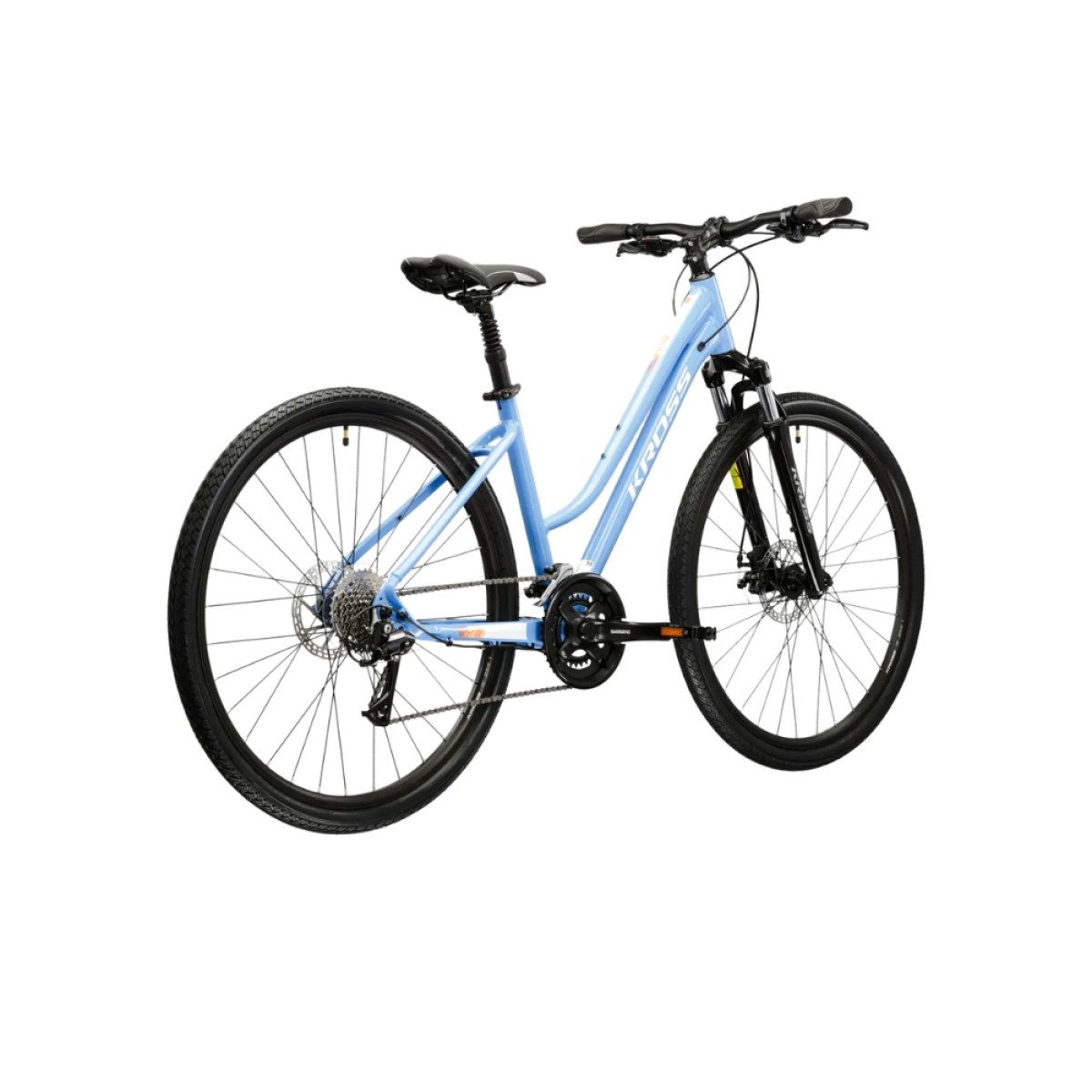 Kross Evado 3.0 28" - model 2025 modrá / biela / lesk - M (17", 158-170 cm) · záber 3
