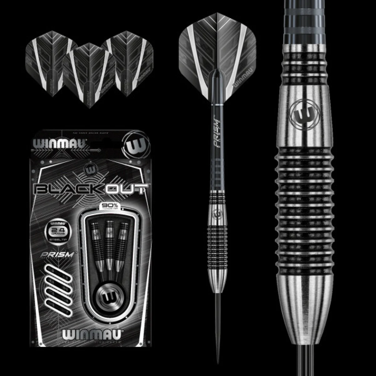 DART SZETT WINMAU STEEL BLACKOUT 90% WOLFRAM 26G · záber 1