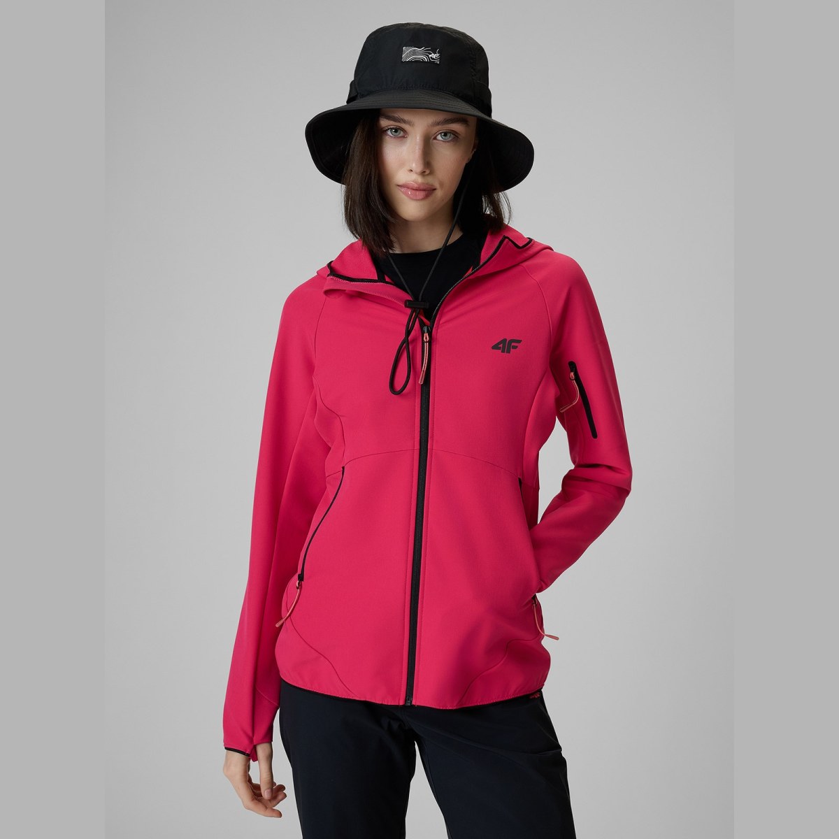Softshell bunda vetruodolná dámska - ružová · záber 1
