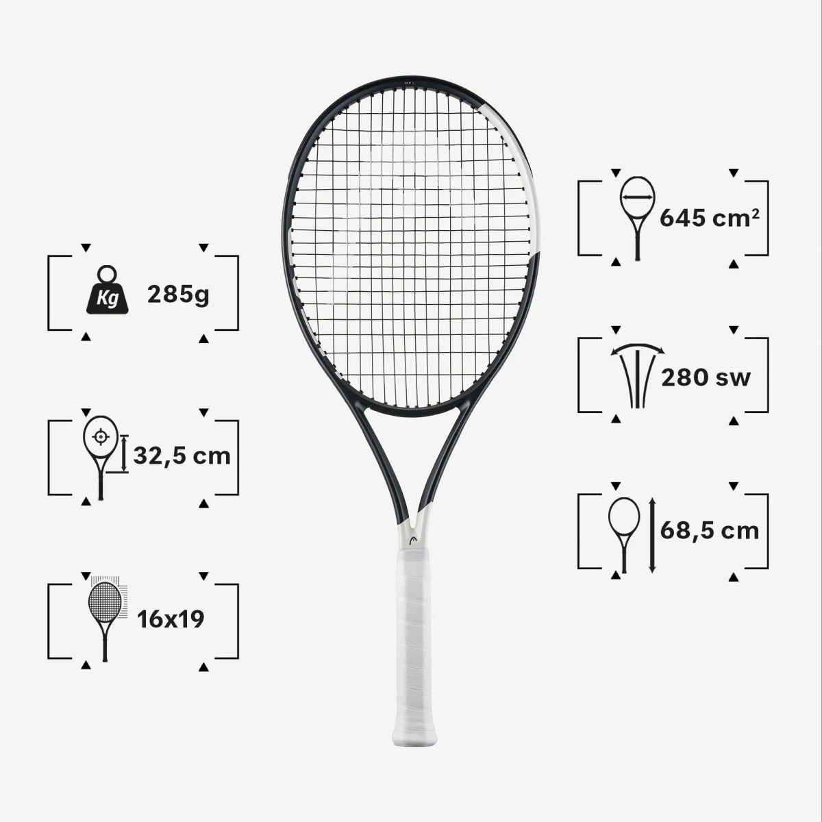 HEAD HEAD Speed MP L 2026 tenisová raketa 285 g čierna GRIP 3 · záber 2
