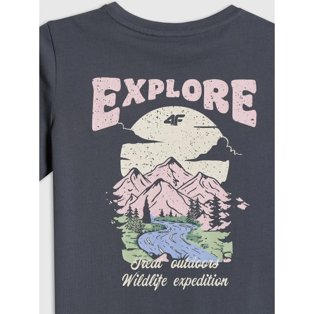 Dívčí tričko s krátkým rukávem 4F JUNIOR TSHIRT F2886-22S-ANTHRACITE · záber 5