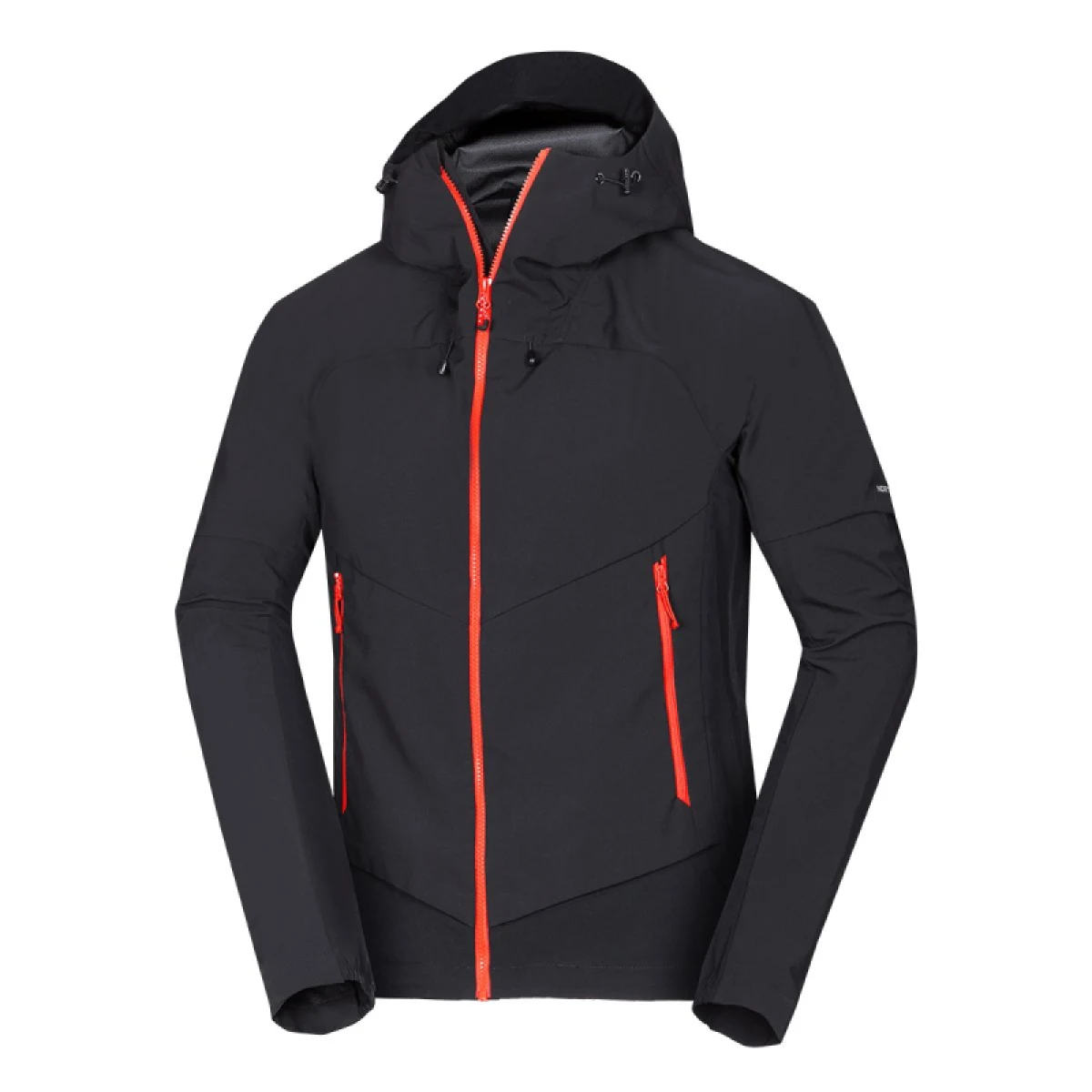 Pánska turistická softshellová bunda s kapucňou NORTHFINDER AMBROSE-270blackblack · záber 3