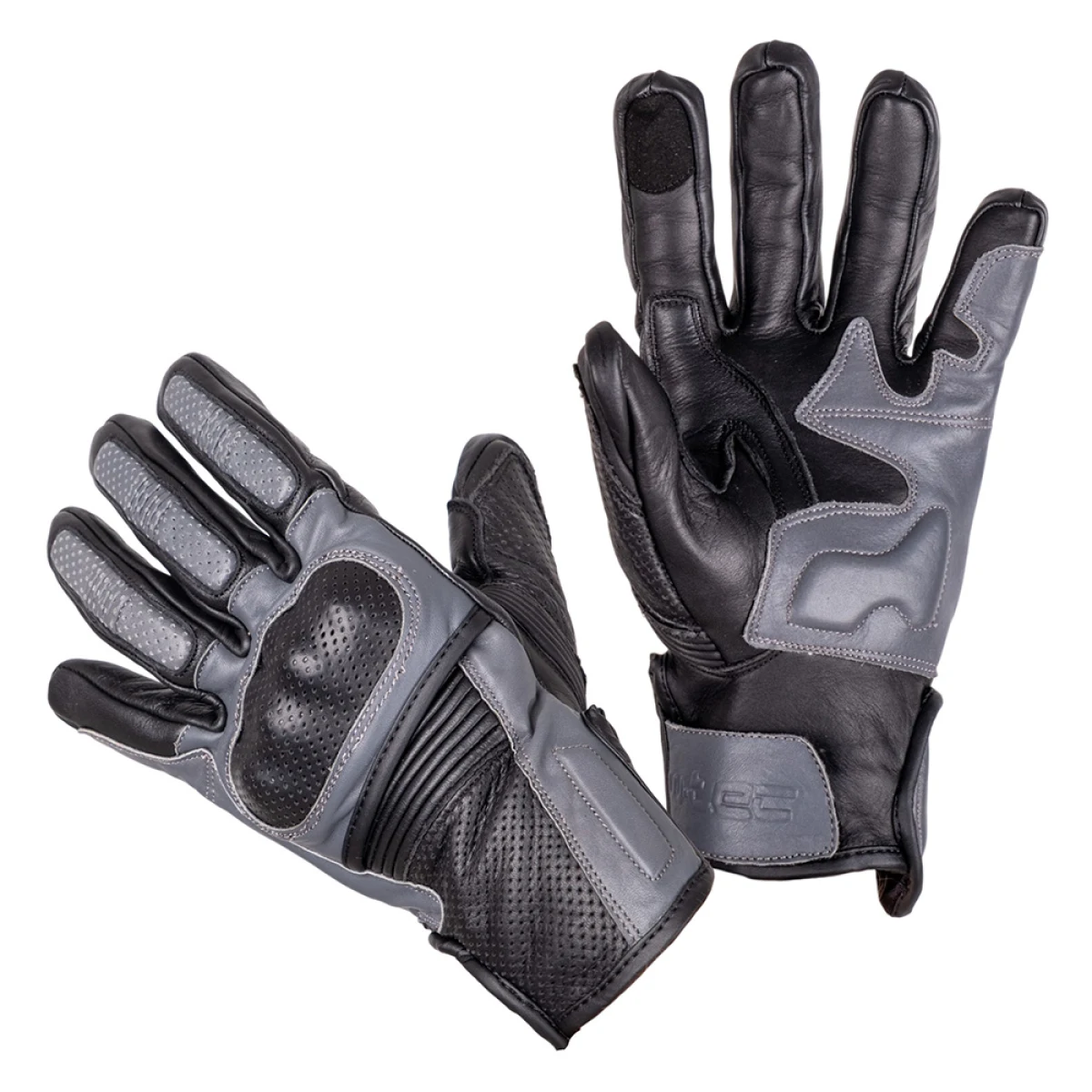 Kožené moto rukavice W-TEC Boldron Farba čierno-šedá, · záber 1