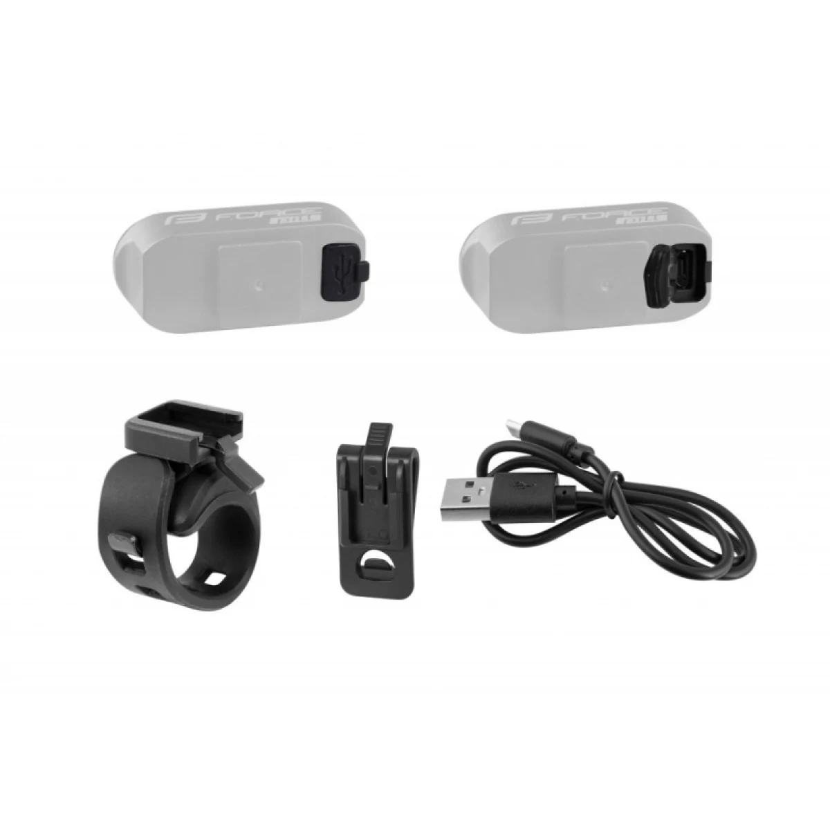 Svetlo na bicykel FORCE PILL 12 LM, 3 x LED, USB · záber 3