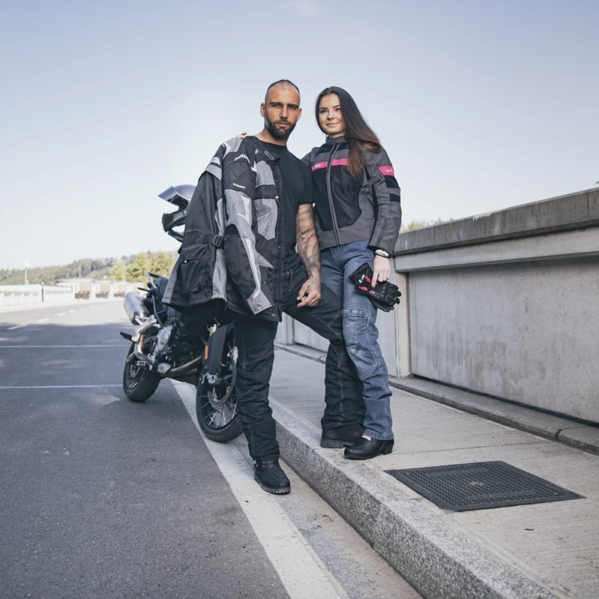 Dámske kožené moto rukavice W-TEC Pocahonta Farba čierno-ružová, · záber 2