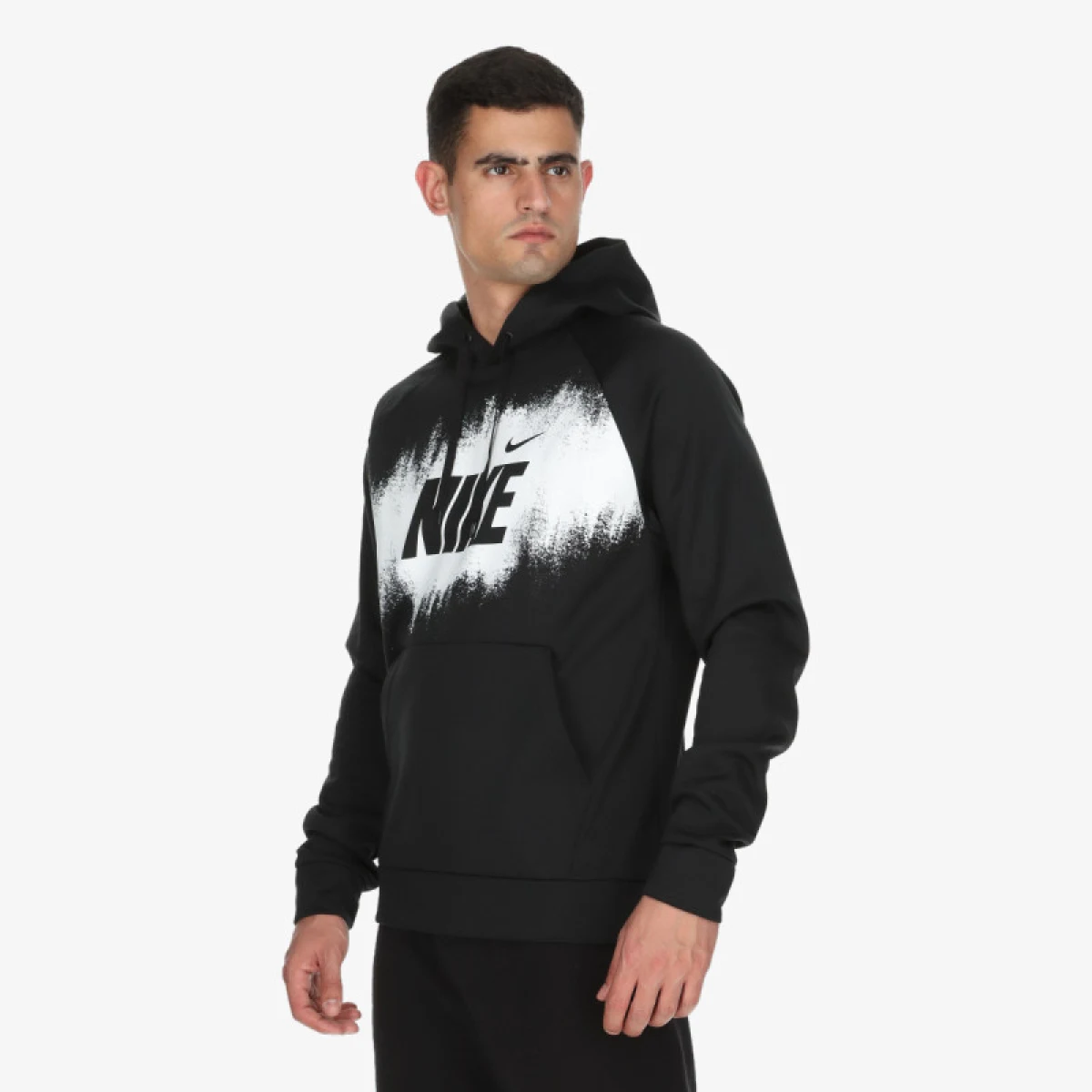 Pánska zateplená tréningová mikina s kapucňou NIKE M NK TF FLEECE PO HD GFX BLACK · záber 3