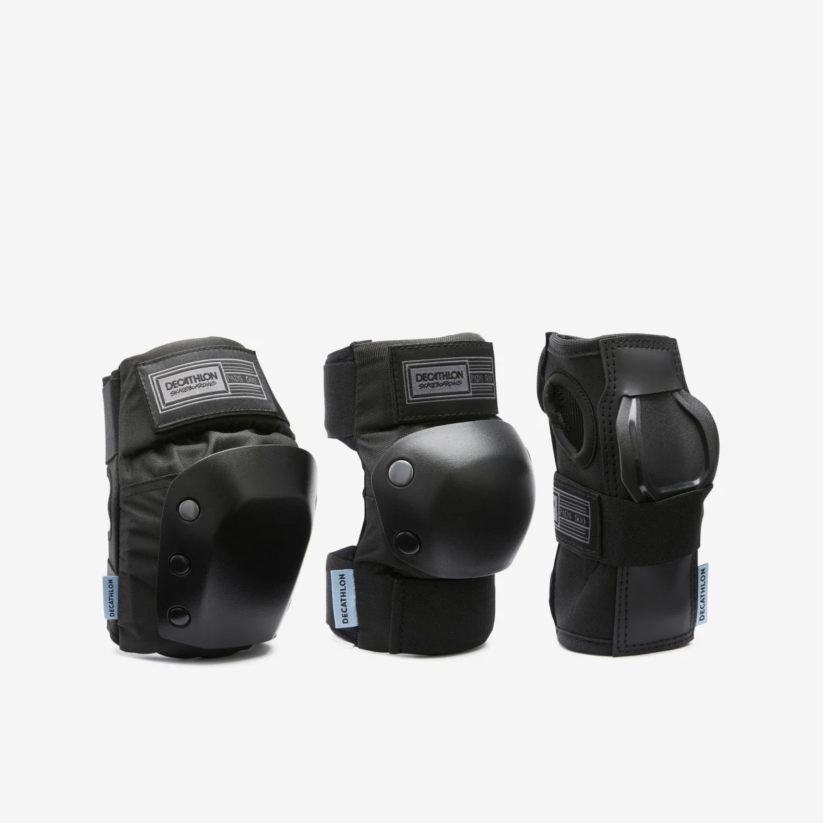 DECATHLON Súprava 3 detských chráničov Pad500 na skateboard čierna 2XS · záber 1