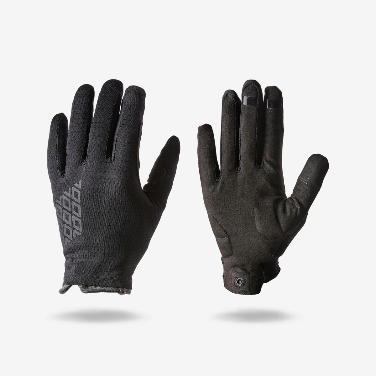 ROCKRIDER Rukavice na horskú cyklistiku 100 dymovo čierne M · záber 1