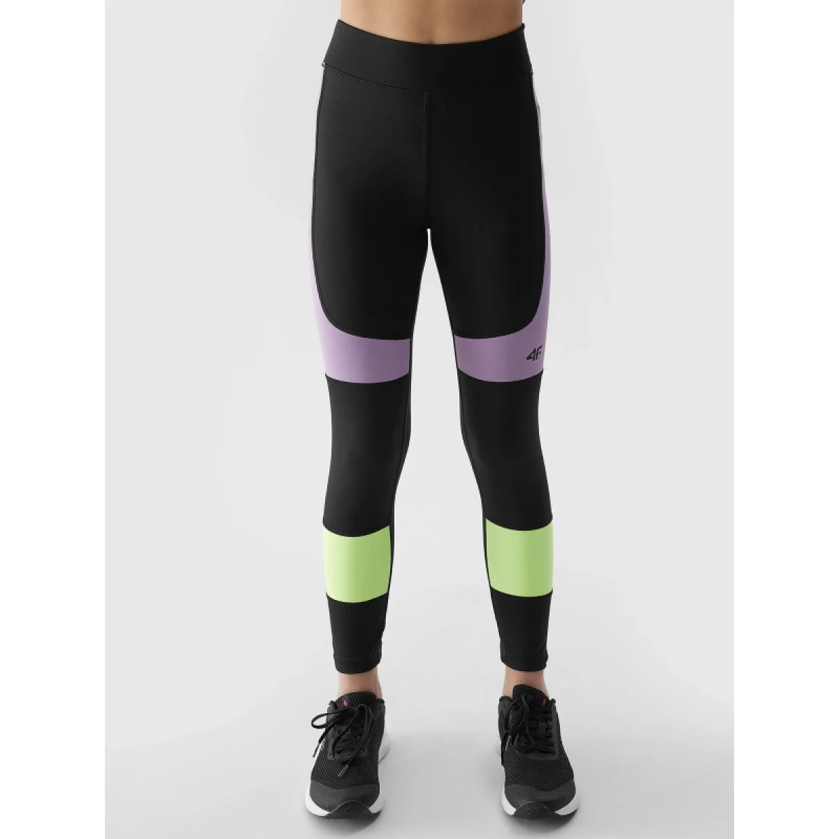 Dievčenské legíny 4F JUNIOR TIGHTS FNK-4FJWSS24TFTIF221-20S-DEEP BLACK · záber 2