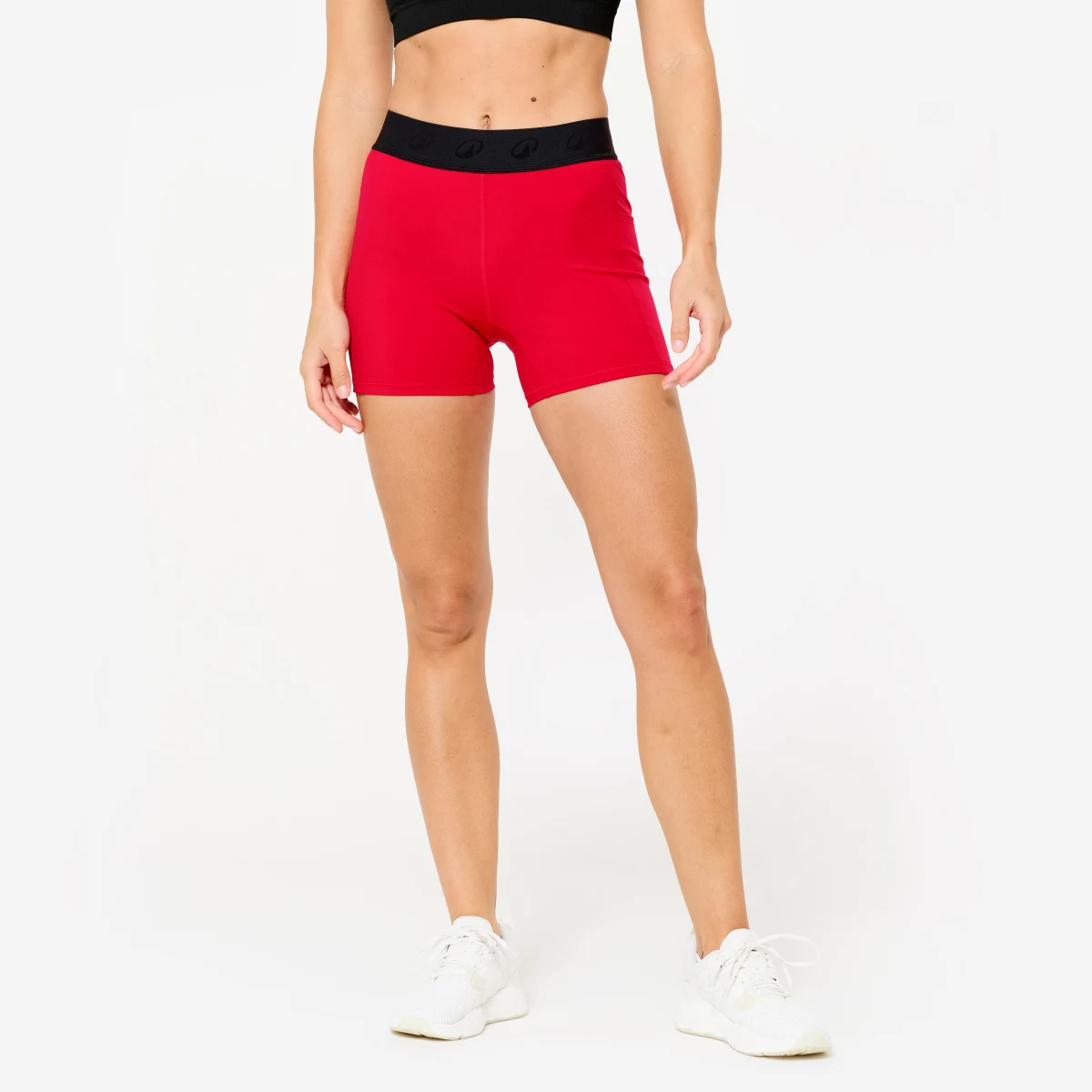 DOMYOS Dámske fitness šortky s vysokým a elastickým pásom červené 2XL · záber 1