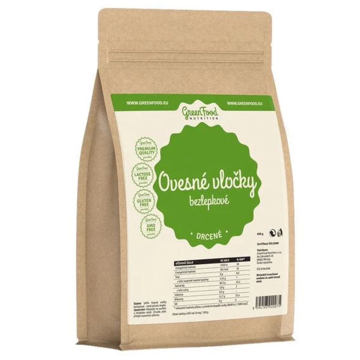GreenFood Ovesné vločky bezlepkové 650g · záber 1
