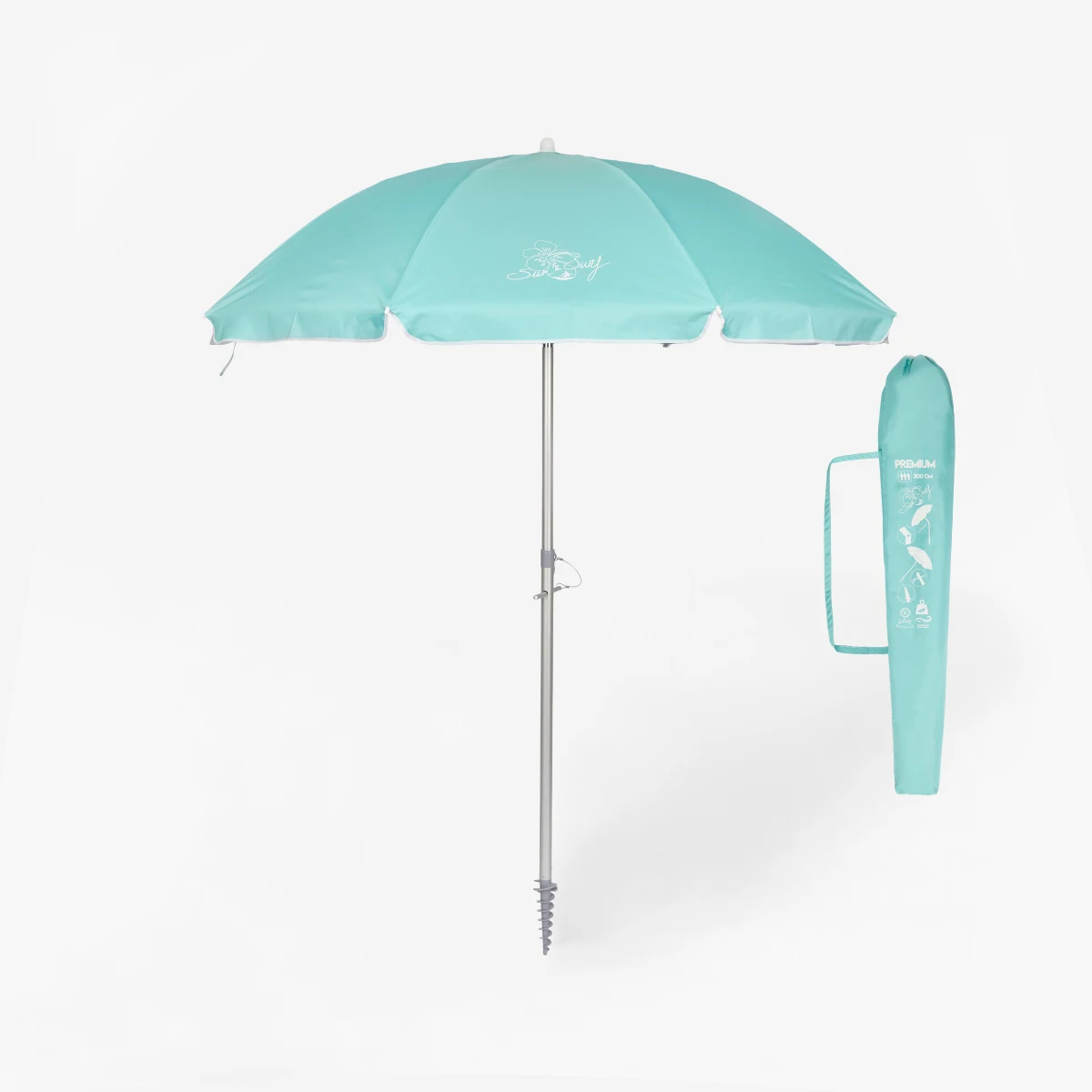 SUN & SURF Plážový slnečník Sun&Surf sklopný 200 cm zelený bez · záber 1