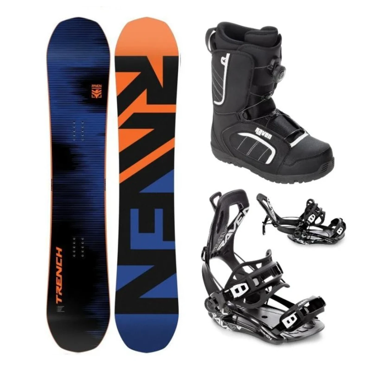 Raven Trench Carbon snowboard + Raven Fastec FT360 black vázání + Raven Target ATOP obuv · záber 1