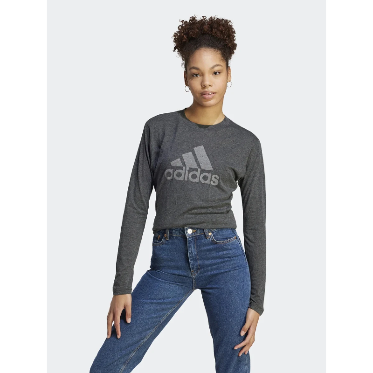 Dámské tričko s dlouhým rukávem ADIDAS W WINRS 3.0 LS-IM2433-black melange grey three · záber 2