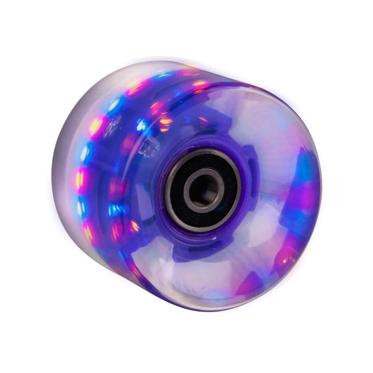 WORKER Svítící kolečko na penny board 60*45 mm vč. ložisek ABEC 7 fialová · záber 2