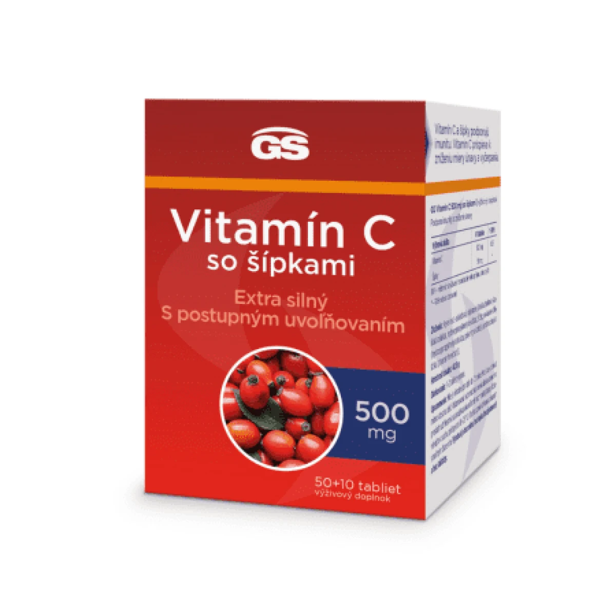 GS Vitamín C 500 mg so šípkami 60 tabliet · záber 1