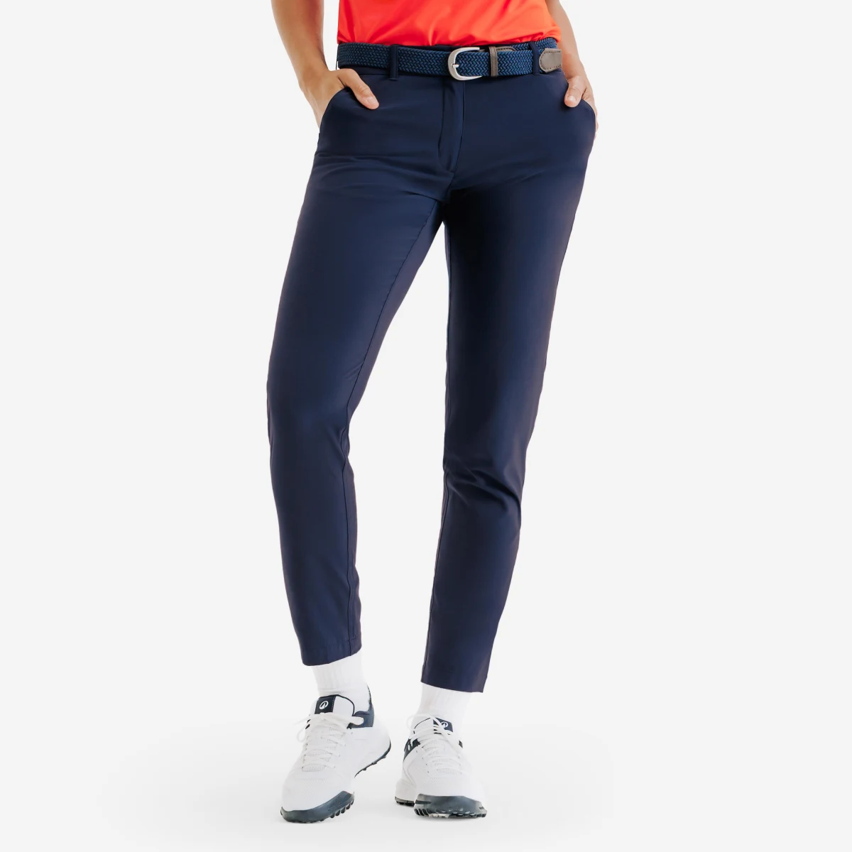 INESIS Dámske priedušné golfové nohavice WW500 tmavomodré S (L31) · záber 1