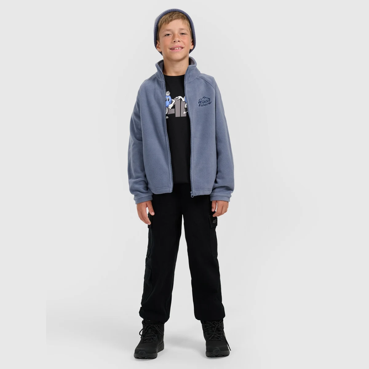 Chlapecký regular fleece se stojáčkem - tmavě modrý · záber 2
