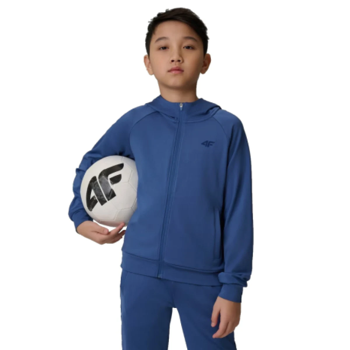 Chlapčenská tréningová mikina so zipsom 4F JUNIOR SWEATSHIRT FNK M690-31S-NAVY · záber 1