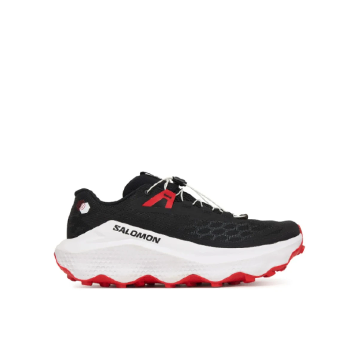 Pánska bežecká trailová obuv SALOMON Ultra Glide 4 M black white fiery red · záber 1
