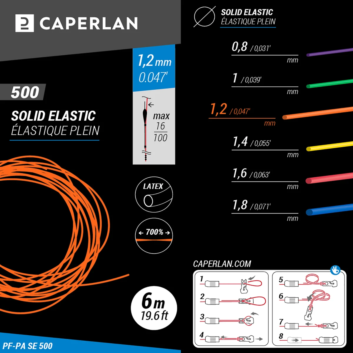 CAPERLAN Plný latexový amortizér PF PA SE 500 1,2 mm/6 m bez · záber 2